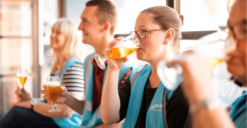 Adnams tours and tastings, guests tasting gin