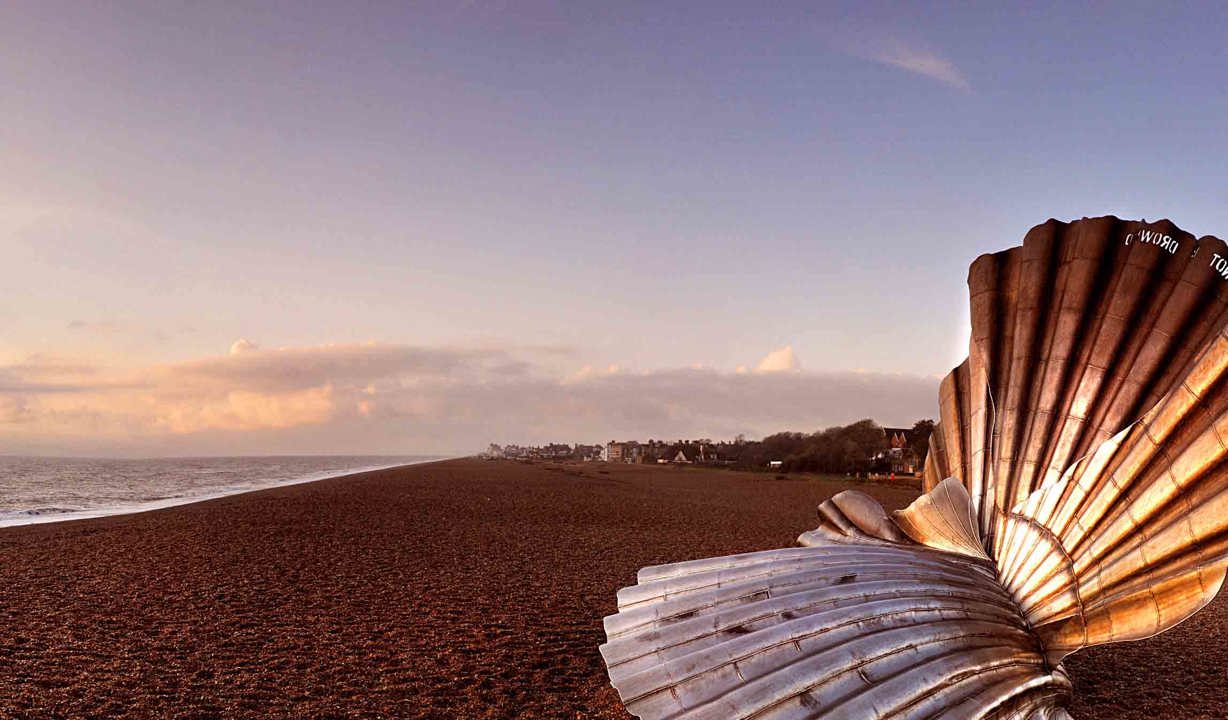 Aldeburgh beach, The Scallop sculpture