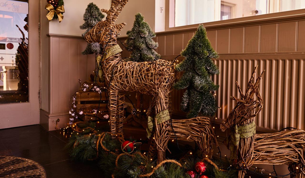 The Brudenell, Reindeer Christmas decoration display