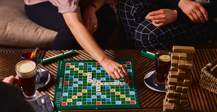 The Brudenell, playing board games with festive drinks