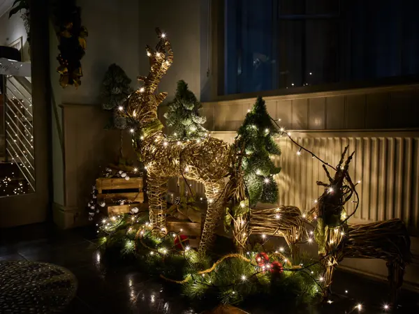 Christmas reindeer decoration display