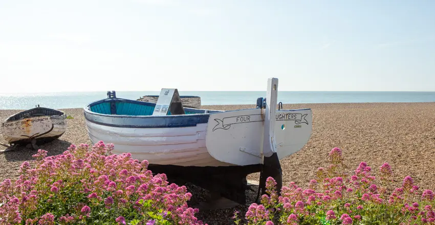 old fishing boat on Aldeburgh beach